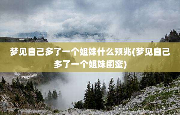 梦见自己多了一个姐妹什么预兆(梦见自己多了一个姐妹闺蜜)