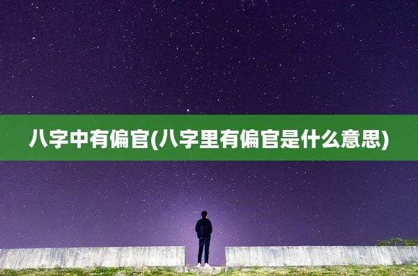八字中有偏官(八字里有偏官是什么意思)