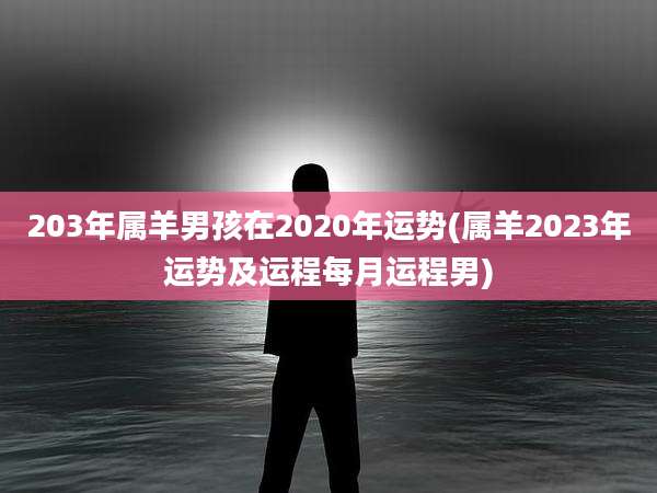 203年属羊男孩在2020年运势(属羊2023年运势及运程每月运程男)