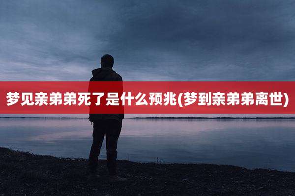 梦见亲弟弟死了是什么预兆(梦到亲弟弟离世)