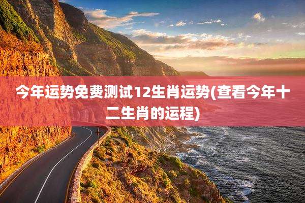今年运势免费测试12生肖运势(查看今年十二生肖的运程)