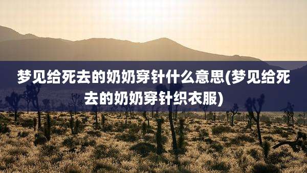 梦见给死去的奶奶穿针什么意思(梦见给死去的奶奶穿针织衣服)