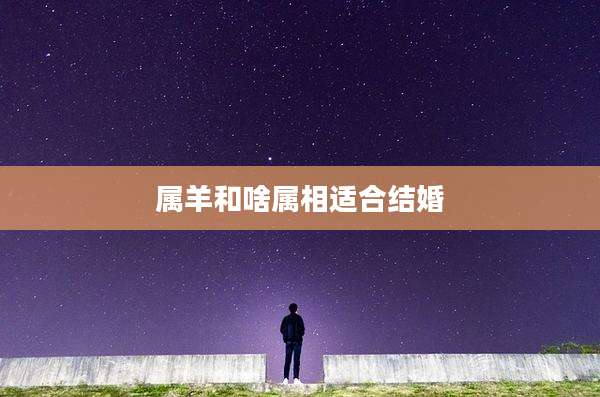 属羊和啥属相适合结婚