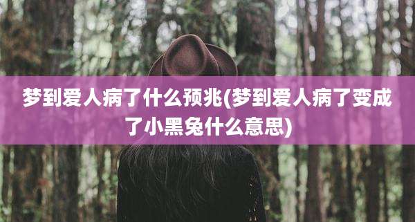 梦到爱人病了什么预兆(梦到爱人病了变成了小黑兔什么意思)