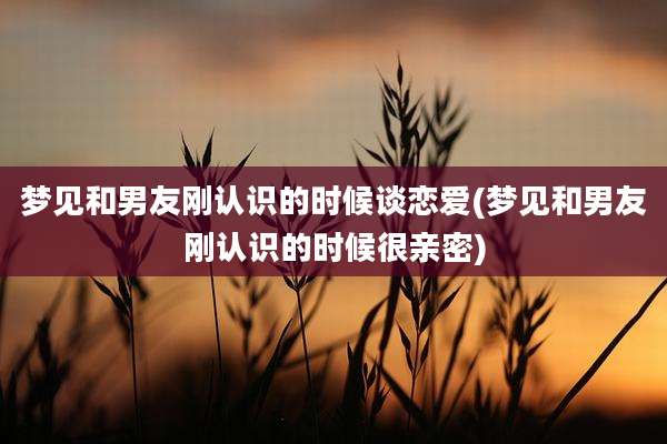 梦见和男友刚认识的时候谈恋爱(梦见和男友刚认识的时候很亲密)