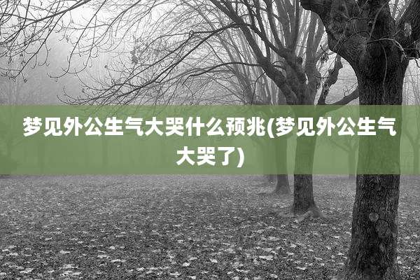 梦见外公生气大哭什么预兆(梦见外公生气大哭了)