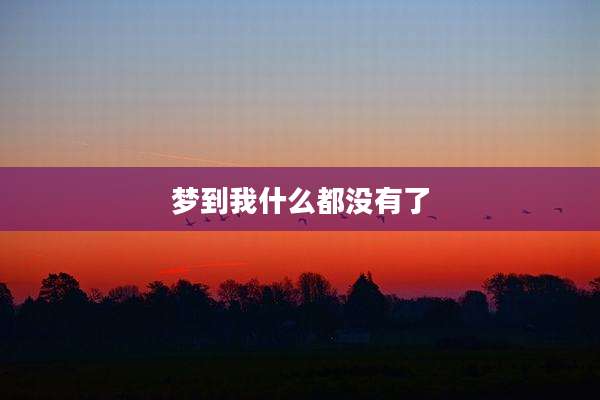 梦到我什么都没有了