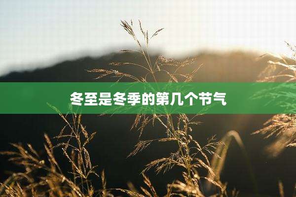 冬至是冬季的第几个节气