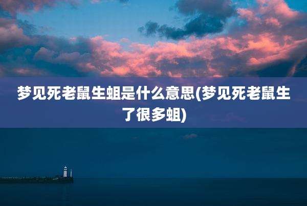 梦见死老鼠生蛆是什么意思(梦见死老鼠生了很多蛆)