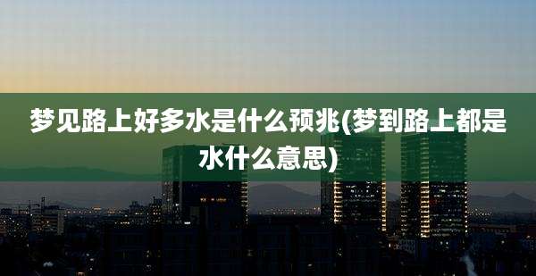 梦见路上好多水是什么预兆(梦到路上都是水什么意思)