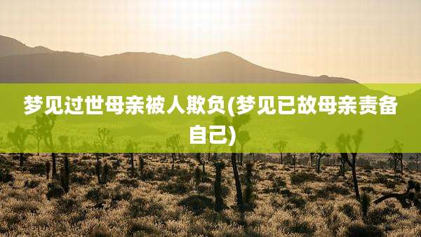 梦见过世母亲被人欺负(梦见已故母亲责备自己)