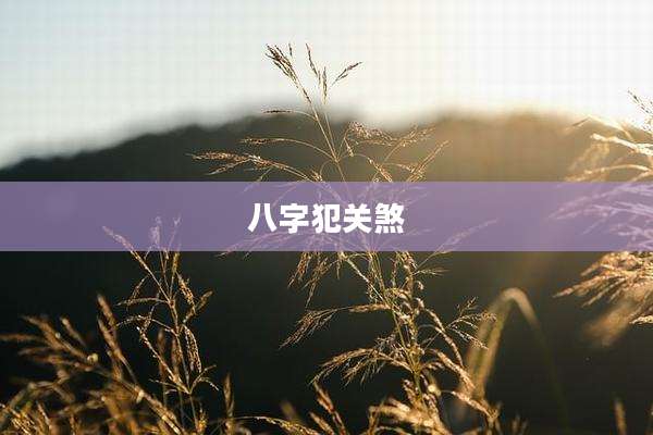 八字犯关煞