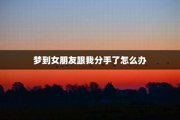 梦到女朋友跟我分手了怎么办