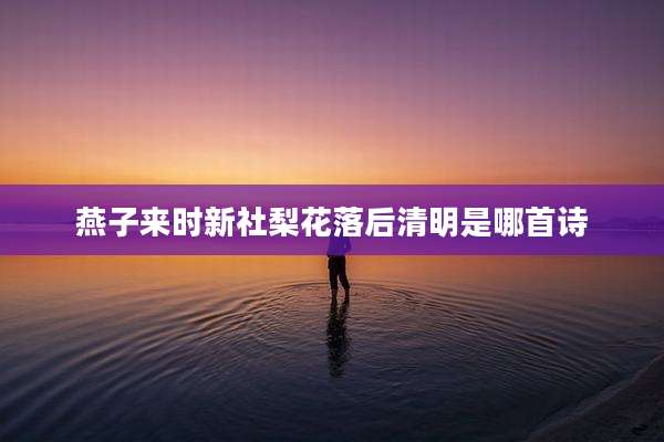 燕子来时新社梨花落后清明是哪首诗