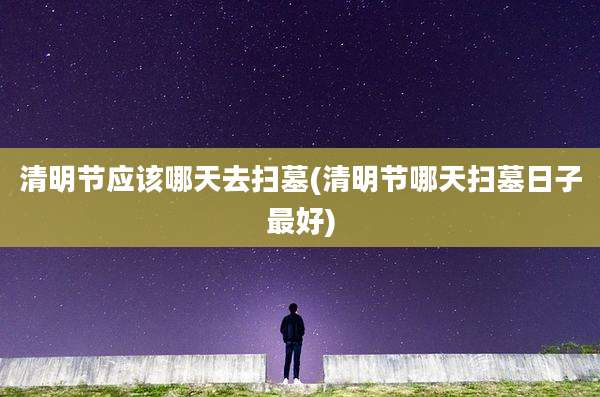 清明节应该哪天去扫墓(清明节哪天扫墓日子最好)