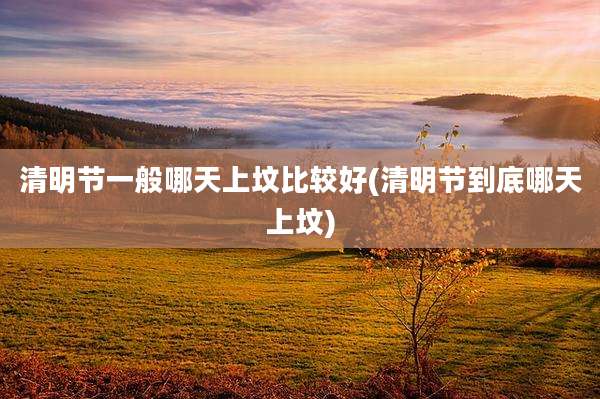 清明节一般哪天上坟比较好(清明节到底哪天上坟)