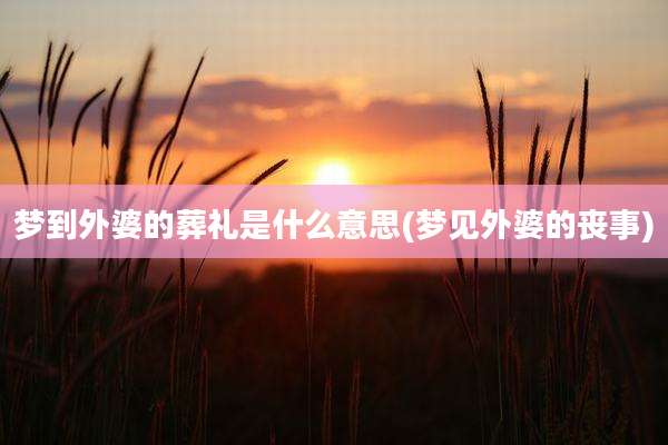 梦到外婆的葬礼是什么意思(梦见外婆的丧事)
