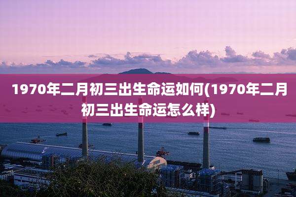 1970年二月初三出生命运如何(1970年二月初三出生命运怎么样)