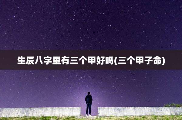 生辰八字里有三个甲好吗(三个甲子命)