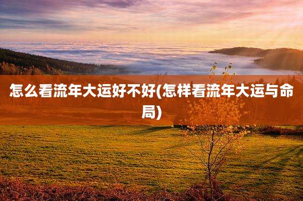怎么看流年大运好不好(怎样看流年大运与命局)