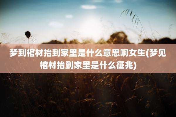 梦到棺材抬到家里是什么意思啊女生(梦见棺材抬到家里是什么征兆)