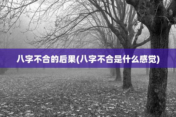 八字不合的后果(八字不合是什么感觉)