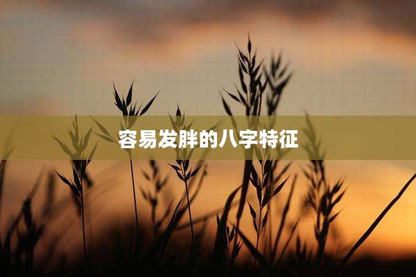 容易发胖的八字特征