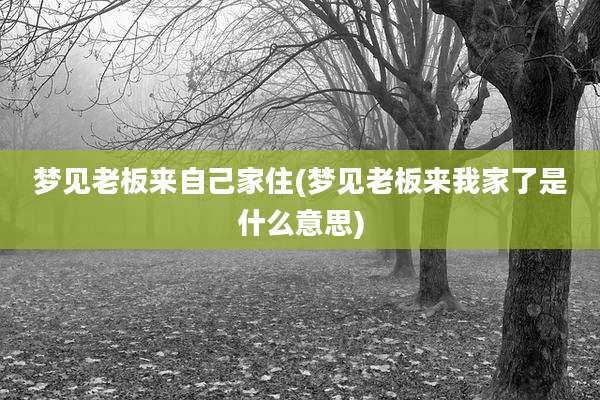 梦见老板来自己家住(梦见老板来我家了是什么意思)