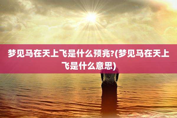 梦见马在天上飞是什么预兆?(梦见马在天上飞是什么意思)