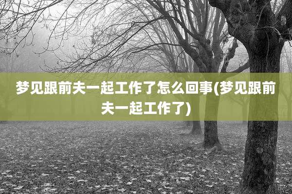 梦见跟前夫一起工作了怎么回事(梦见跟前夫一起工作了)