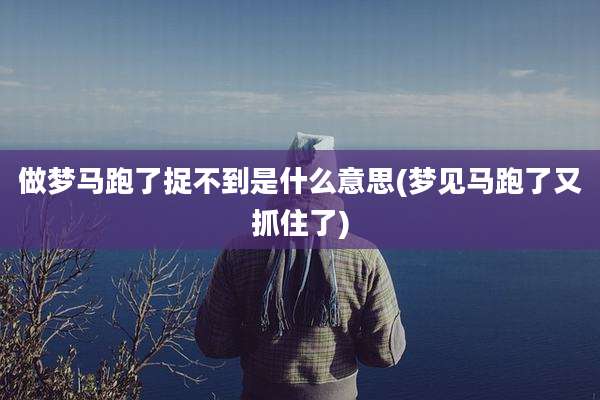做梦马跑了捉不到是什么意思(梦见马跑了又抓住了)