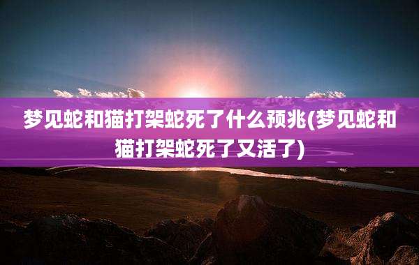 梦见蛇和猫打架蛇死了什么预兆(梦见蛇和猫打架蛇死了又活了)