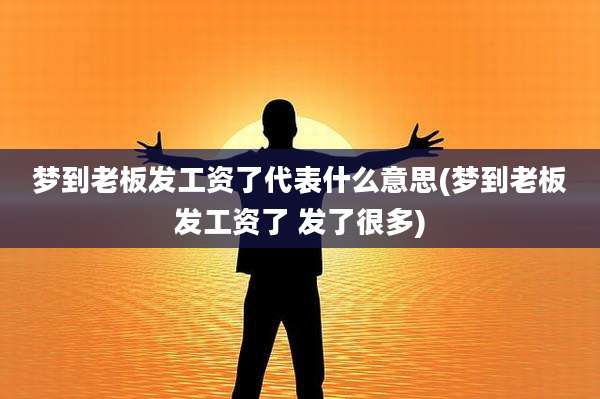 梦到老板发工资了代表什么意思(梦到老板发工资了 发了很多)