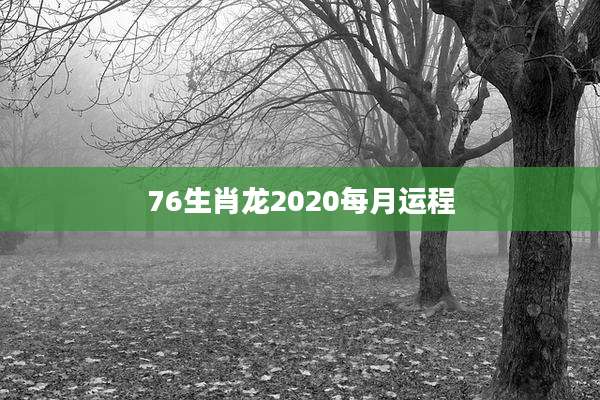 76生肖龙2020每月运程
