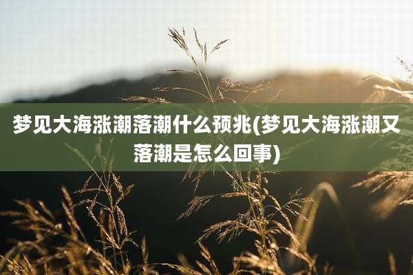 梦见大海涨潮落潮什么预兆(梦见大海涨潮又落潮是怎么回事)