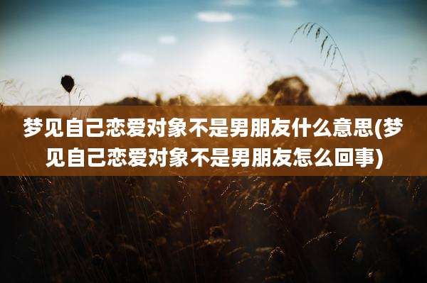 梦见自己恋爱对象不是男朋友什么意思(梦见自己恋爱对象不是男朋友怎么回事)