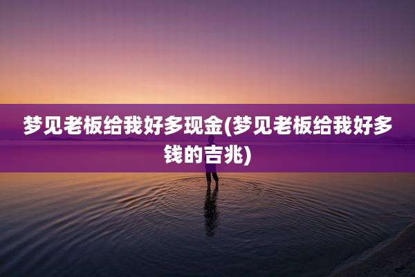 梦见老板给我好多现金(梦见老板给我好多钱的吉兆)