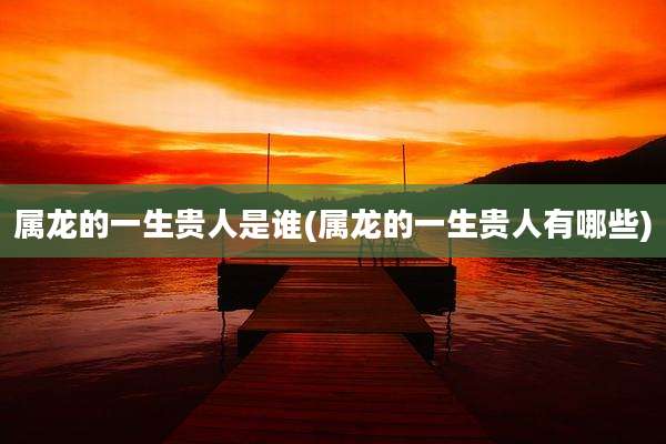 属龙的一生贵人是谁(属龙的一生贵人有哪些)