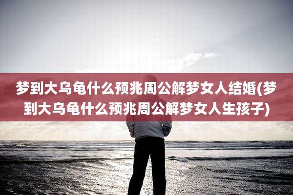 梦到大乌龟什么预兆周公解梦女人结婚(梦到大乌龟什么预兆周公解梦女人生孩子)