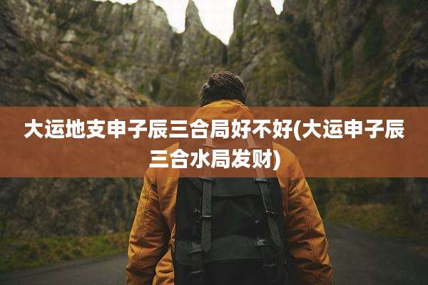 大运地支申子辰三合局好不好(大运申子辰三合水局发财)