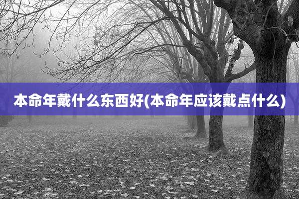 本命年戴什么东西好(本命年应该戴点什么)
