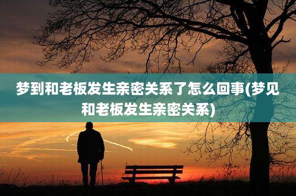 梦到和老板发生亲密关系了怎么回事(梦见和老板发生亲密关系)