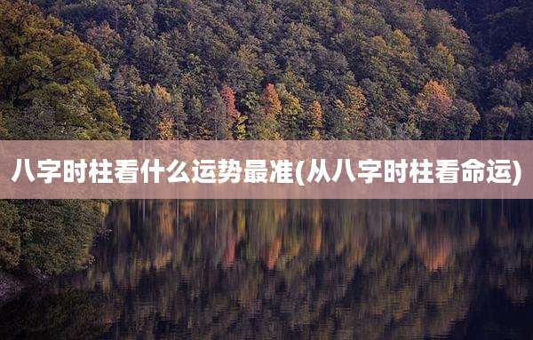 八字时柱看什么运势最准(从八字时柱看命运)