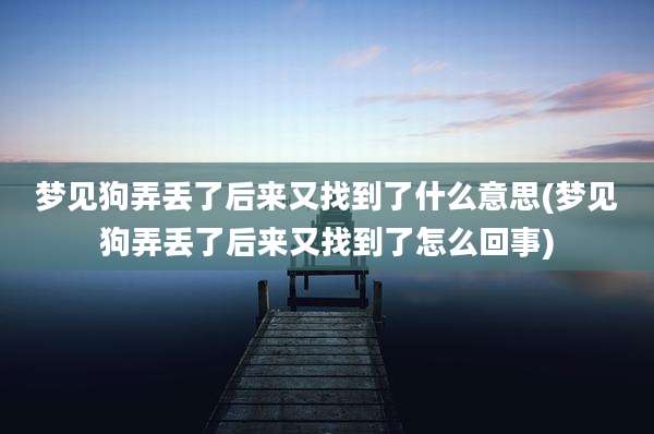 梦见狗弄丢了后来又找到了什么意思(梦见狗弄丢了后来又找到了怎么回事)