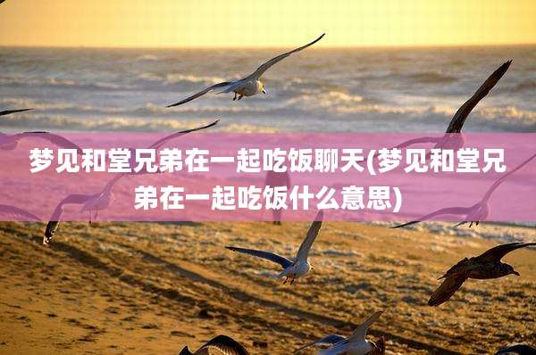 梦见和堂兄弟在一起吃饭聊天(梦见和堂兄弟在一起吃饭什么意思)
