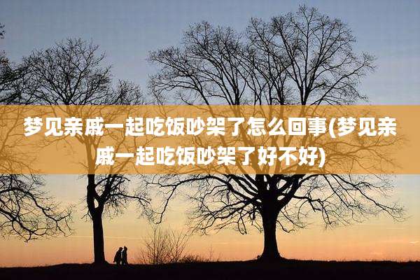 梦见亲戚一起吃饭吵架了怎么回事(梦见亲戚一起吃饭吵架了好不好)