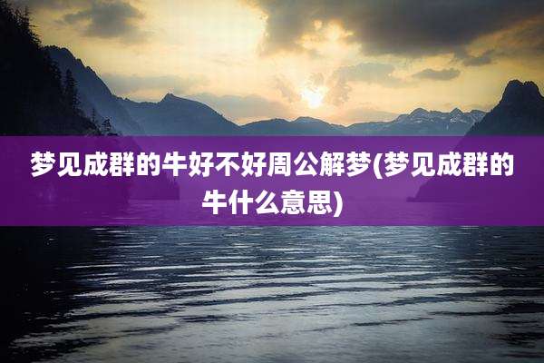 梦见成群的牛好不好周公解梦(梦见成群的牛什么意思)