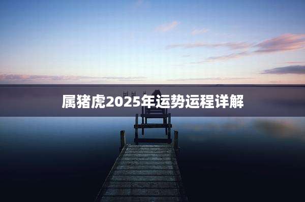 属猪虎2025年运势运程详解