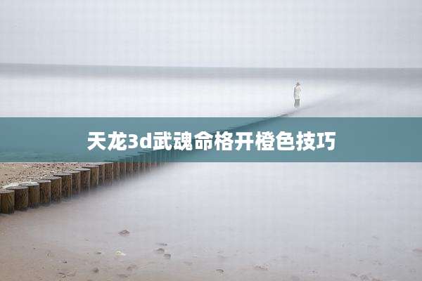 天龙3d武魂命格开橙色技巧