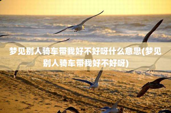 梦见别人骑车带我好不好呀什么意思(梦见别人骑车带我好不好呀)